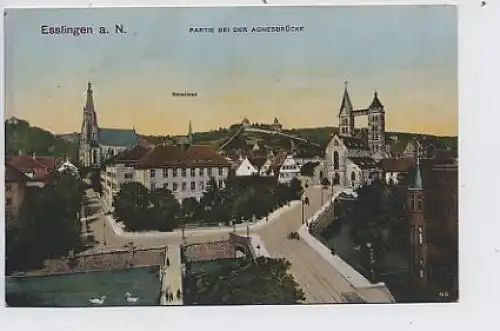 Esslingen a.N. Partie Agnesbrücke gl1920 34.513