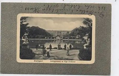 Stuttgart Königl. Schloß mit Anlagensee gl1911 37.639