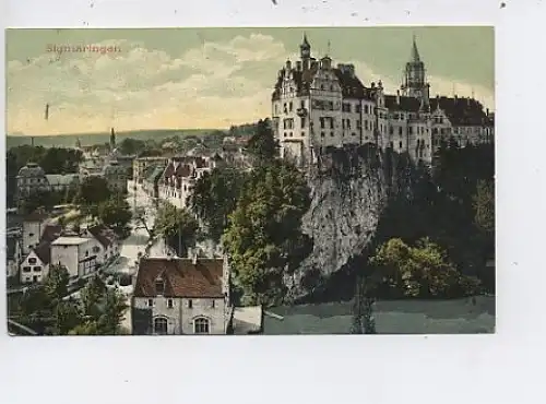 Sigmaringen mit Donau und Schloß gl1910 46.580