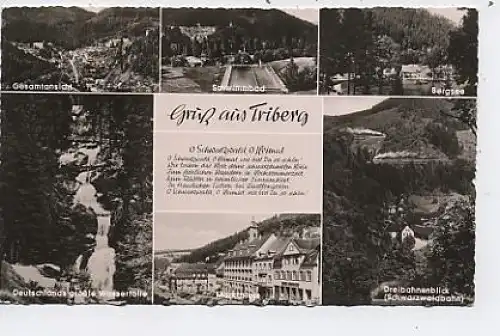 Triberg im Schwarzwald Mehrbildkarte gl1959 37.530