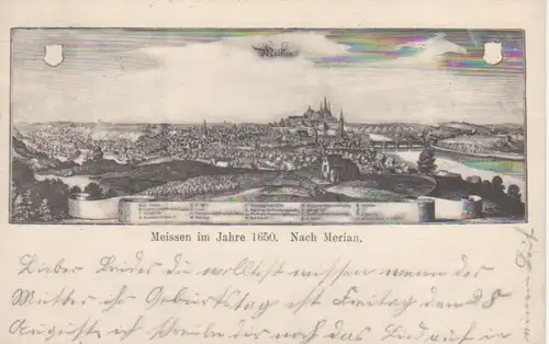 Meissen im Jahre 1650 nach Merian gl1906 84.924