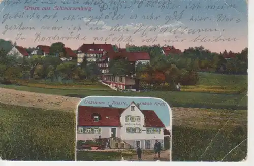 Schwarzenberg Gasthaus z. Rössle Häuser gl1923 74.321