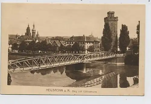 Heilbronn Steg mit Götzenturm ngl 34.419
