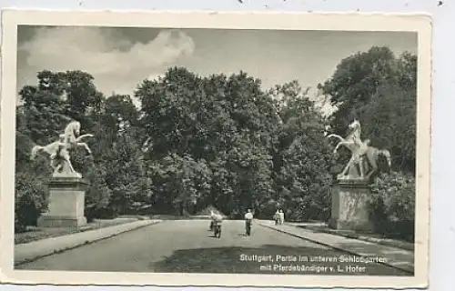 Stuttgart Schloßgarten Pferdebändiger gl1941 37.630