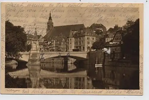 Tübingen Partie mit Neckarbrücke gl1926 34.480