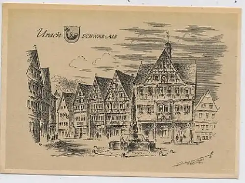 Urach Künstlerkarte Ludwig Schäfer-Grohe ngl 34.488