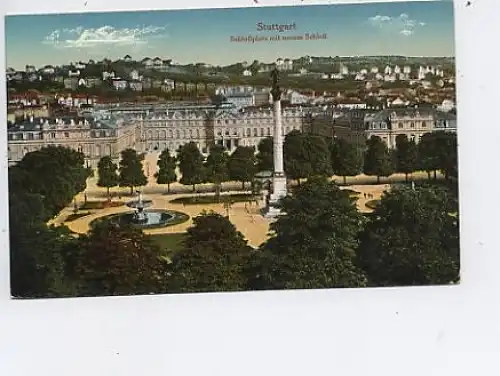 Stuttgart Schloßplatz mit neuem Schloß gl1930 43.681