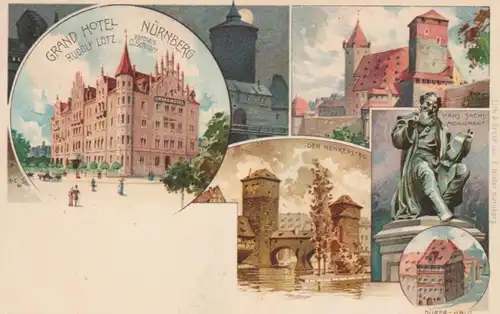 Nürnberg Grand Hotel Henkersteg DürerHaus gl1908 75.048