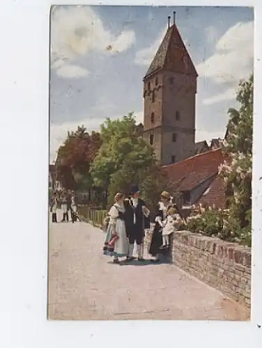 Ulm a. d. D. Metzgerturm Stadtmauer feldpgl1917 43.746