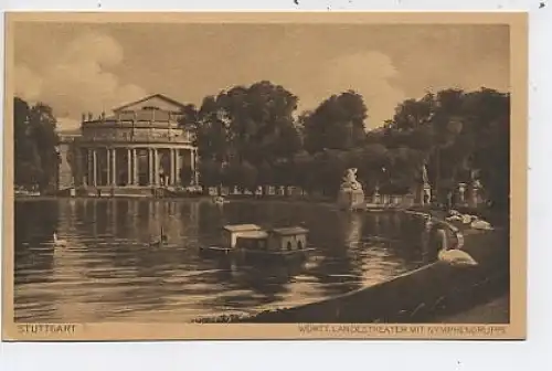 Stuttgart Landestheater mit Nymphengruppe ngl 37.478