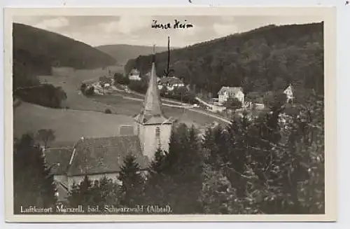 Marxzell Kirche Ansicht von oben gl1934 34.685