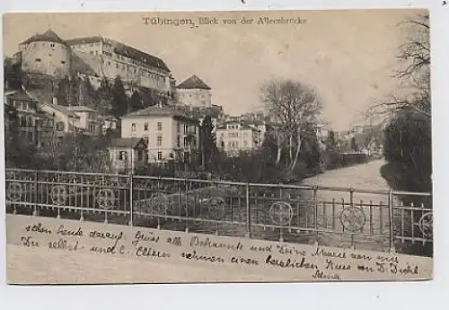 Tübingen Blick von der Alleenbrücke gl1908 34.431