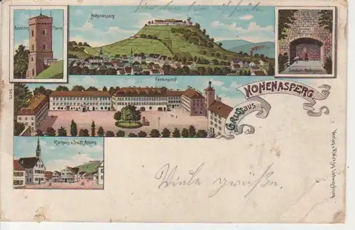 Hohenasperg Litho Festungsansichten gl1908 74.327