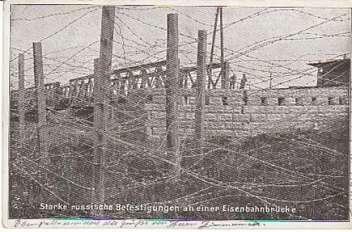 1.WK russ.Befestigungen an Brücke feldpgl1918 B1.258