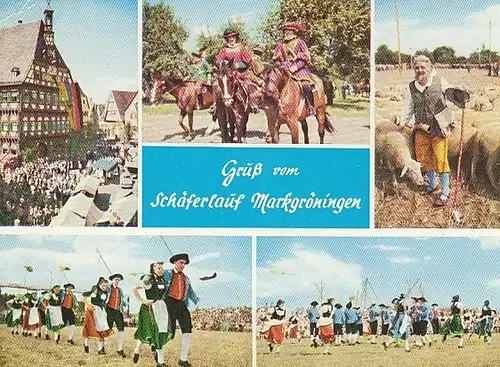 Markgröningen Schäferlauf Mehrbildkarte gl1967? B8576