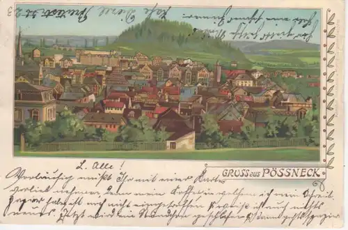 Pössneck Litho Panorama gl1903 88.911