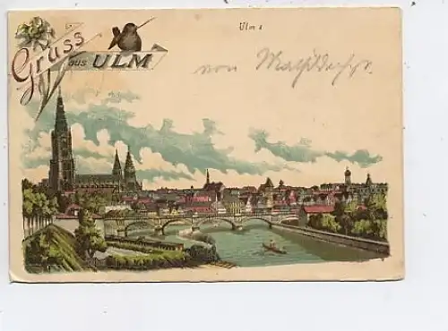 Ulm a.D. Ansicht Litho gl1899 43.087