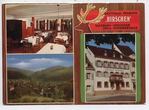 Sulzburg Schwarzwald Gasth.Hirschen Werbekarte 45.991