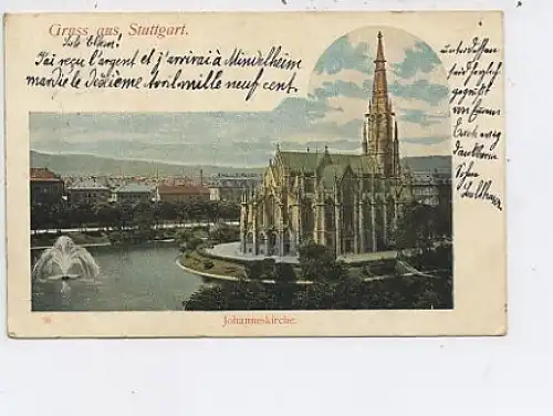 Gruß aus Stuttgart Johannes Kirche gl1901 43.689