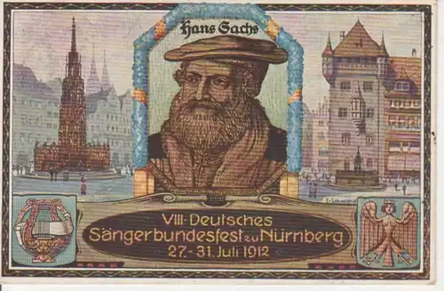 Nürnberg 8. dt. Sängerbundesfest H. Sachs gl1912 74.415