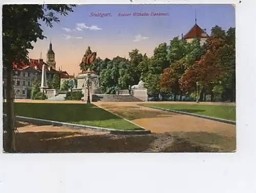 Stuttgart Kaiser Wilhelm Denkmal feldpgl1914 43.694