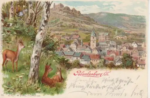 Bad Blankenburg Litho Panorama bahnpgl1904 88.875