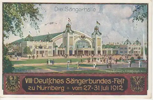 Nürnberg 8. dt. Sängerbundesfest Sängerhalle ngl 74.414