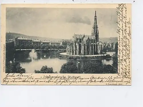 Stuttgart Johanneskirche im Feuersee gl1902 43.074