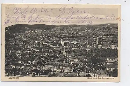 Stuttgart Blick von der Gerokstraße gl1917 42.021