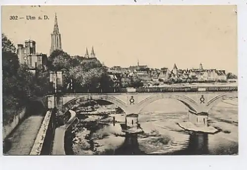 Ulm Brücke Stadtpanorama gl1926 37.995