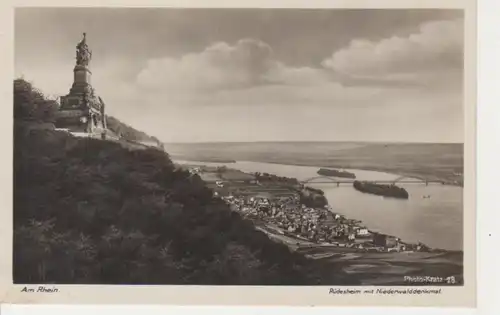 Rüdesheim mit Niederwalddenkmal am Rhein ngl 74.729