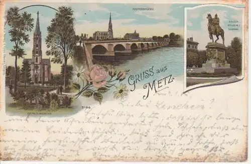 Gruss aus Metz Litho 3 Bilder gl1905 65.381
