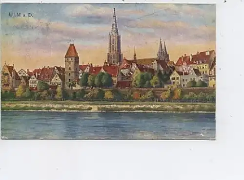Ulm a.D Stadtmauer Künstler-AK gl1924 46.049