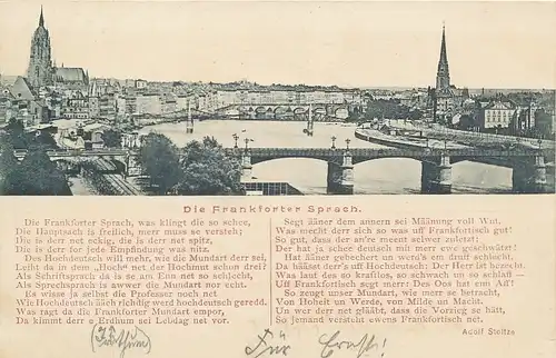 Frankfurt a.M. Panorama + Zitat A. Stoltze ngl 131.997