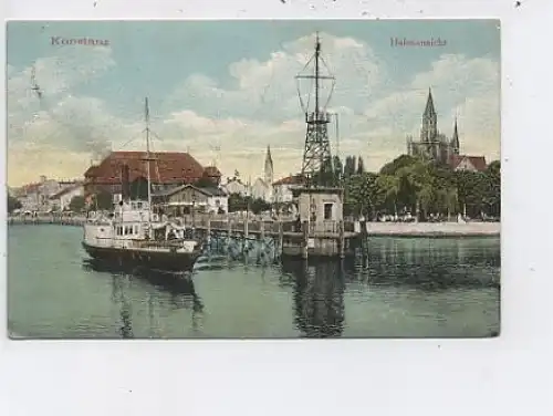 Konstanz am Bodensee Hafenansicht glca1920 43.583