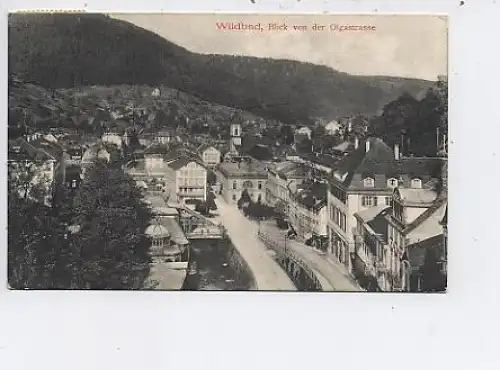 Wildbad Blick von der Olgastraße gl1911 43.346