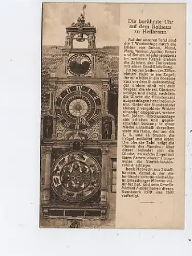 Heilbronn Uhr auf dem Rathaus Geschichte ngl 43.670