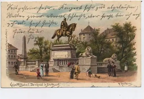 Stuttgart Kaiser-Wilhelm I. Denkmal gl1900 38.310