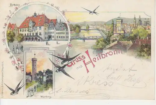 Heilbronn Litho Teilansichten gl1896 84.036