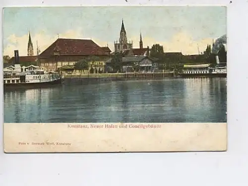 Kostanz a.B Neuer Hafen Concilgebäude Relief ngl 42.877