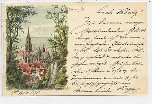 Freiburg Münster Stadtpanorama gl1898 42.590