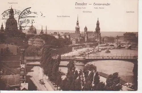 Dresden Terrassenufer Frauenkirche Kirche gl1922 75.810