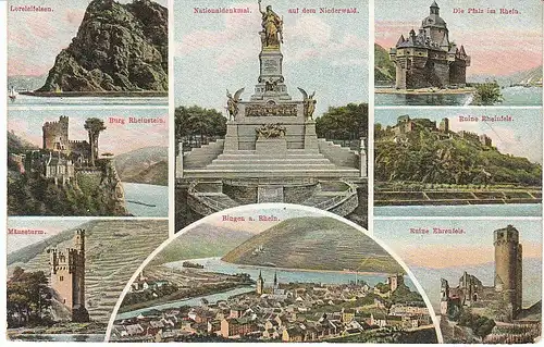 Bingen Ansicht 1 Denkmal 6 Burgen ... gl1909? 49.462