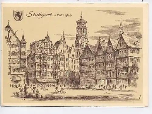 Stuttgart Marktplatz anno 1944 ngl 43.076