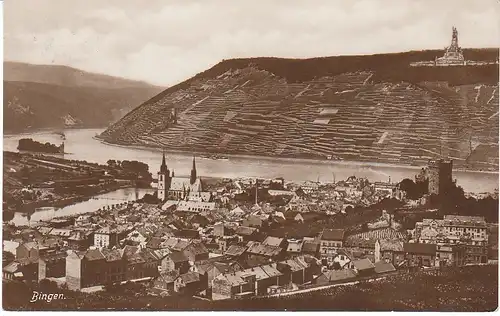 Bingen am Rhein mit Nahemündung gl1927 49.457