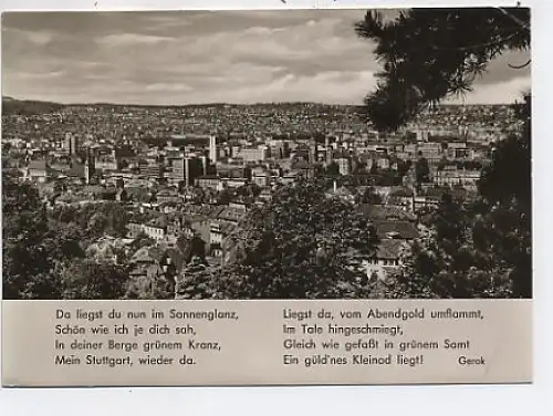 Stuttgart Gesamtansicht Gerok-Gedicht gl1959 41.936