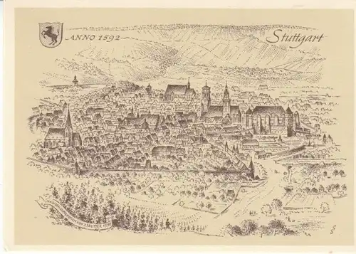 Stuttgart Anno 1592 Künstlerkarte ngl B7843