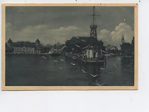 Konstanz a.B. Möven vor Hafeneinfahrt gl1924 42.936