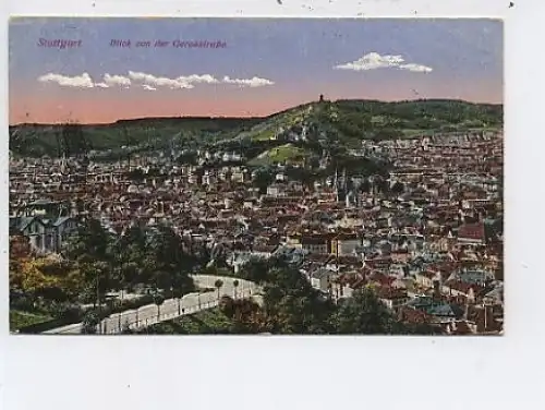 Stuttgart Blick von der Gerokstraße gl1918 43.679