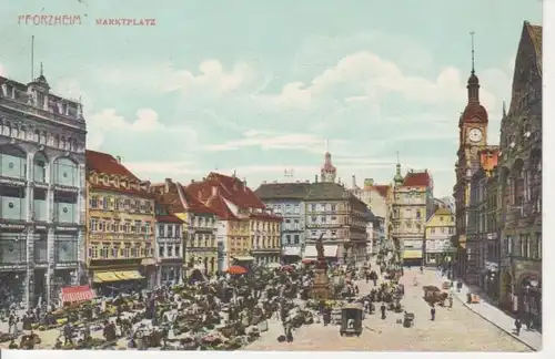 Pforzheim Marktplatz gl1911 76.684